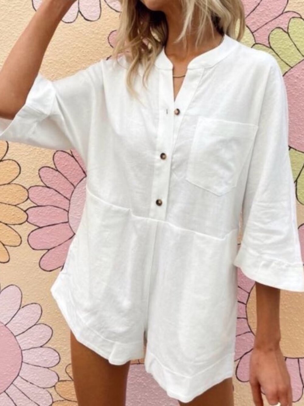 NWT Show Me Your Mumu White Swim Cover-Up Romper | XL |‎